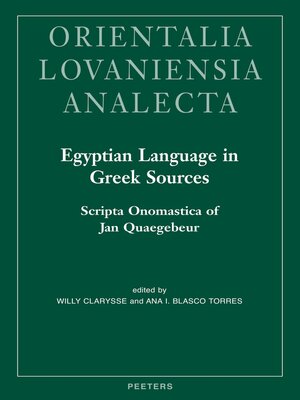 cover image of Egyptian Language in Greek Sources
